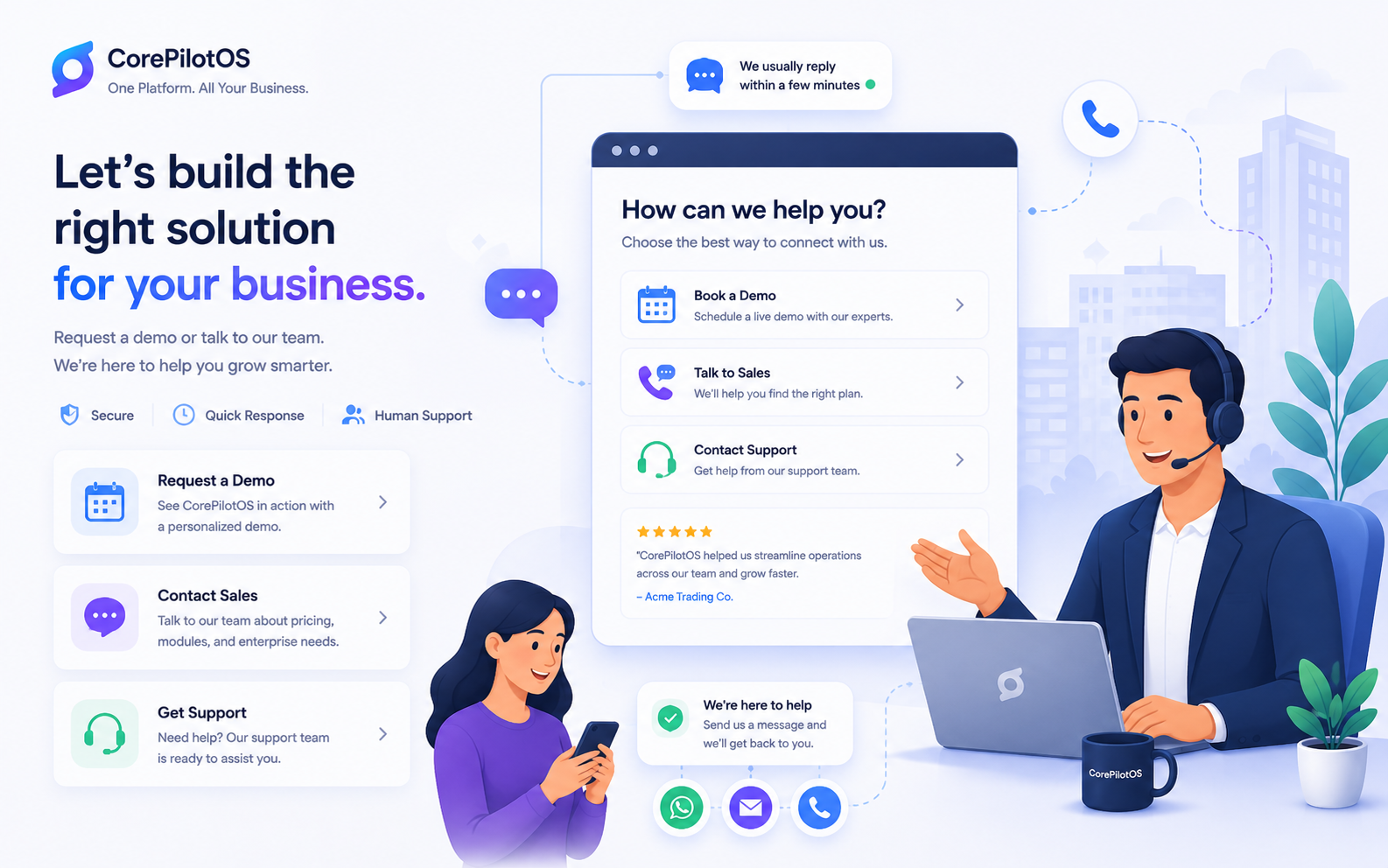 Demo or sales contact visual