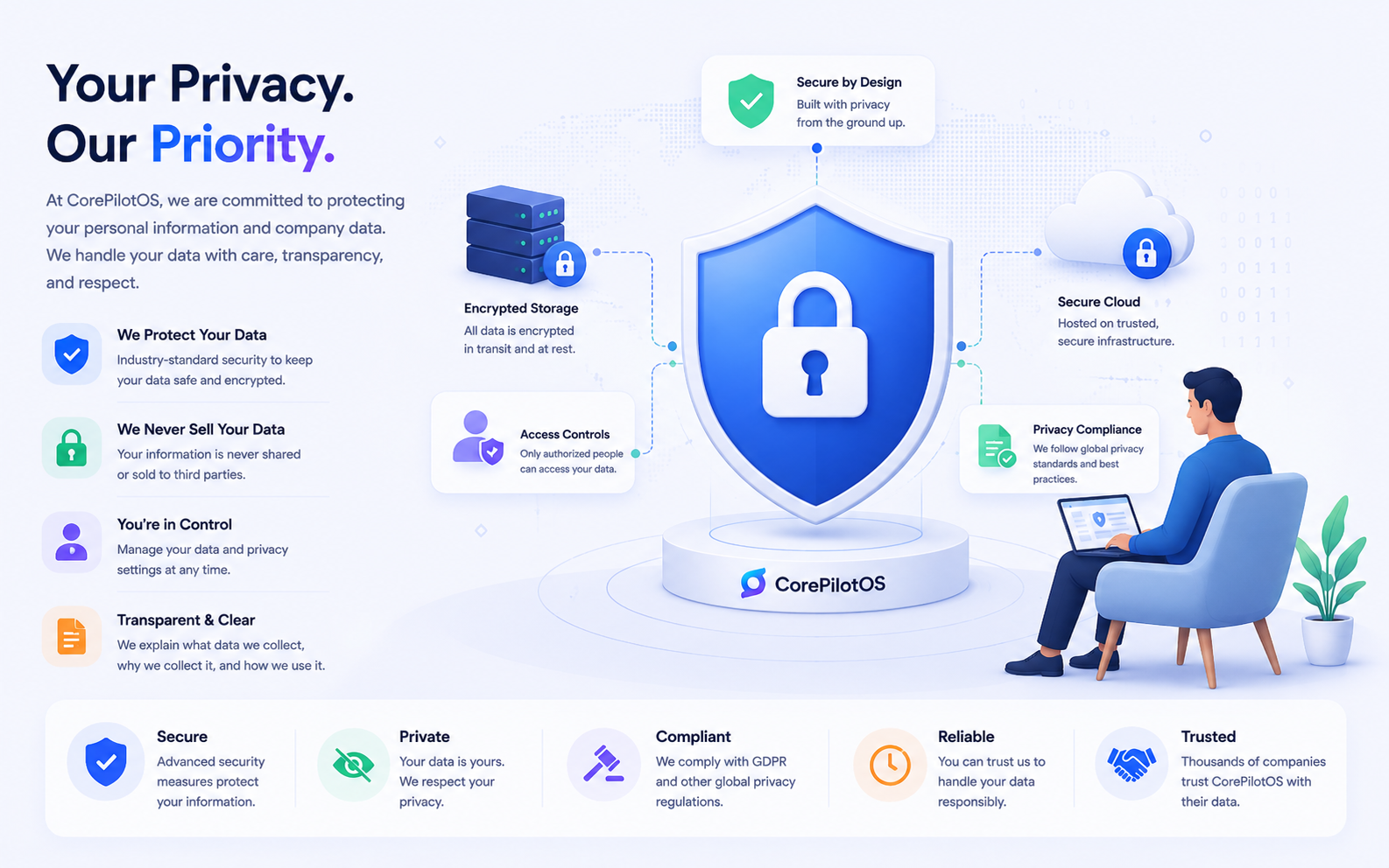 Privacy and data handling visual